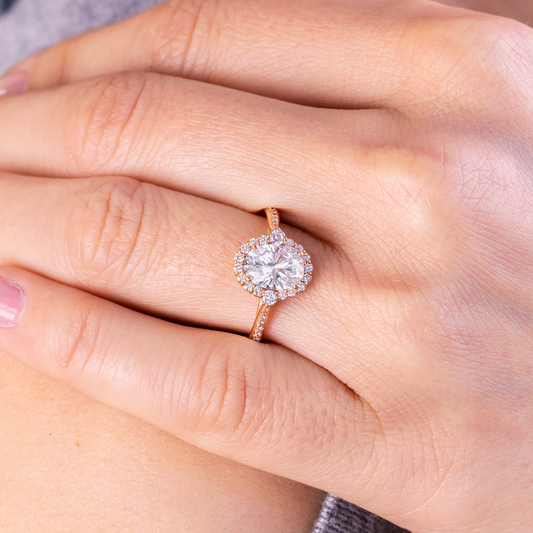 2 CT Round Three Stones Lab Grown Diamond Engagement Ring