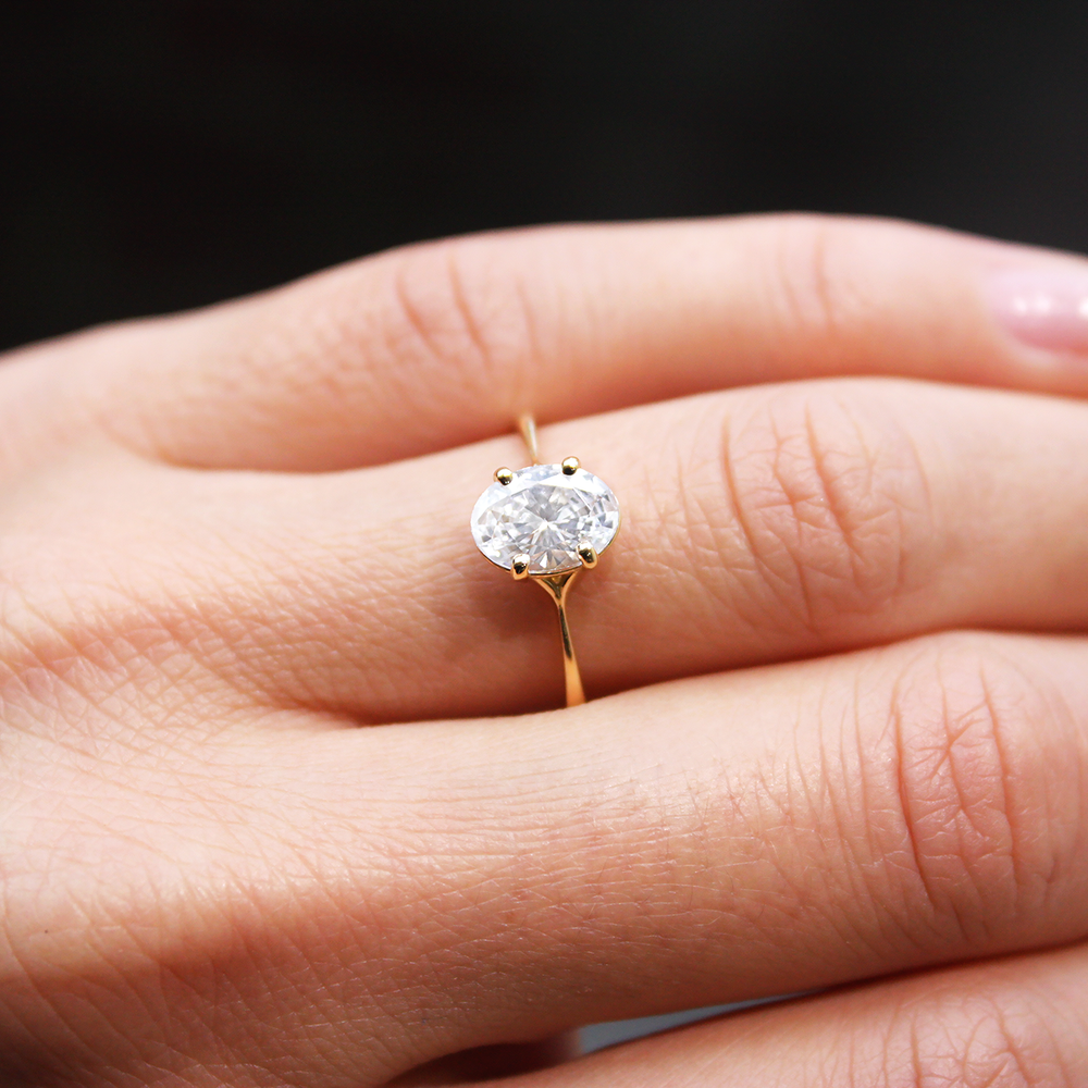 2 CT Round Three Stones Lab Grown Diamond Engagement Ring