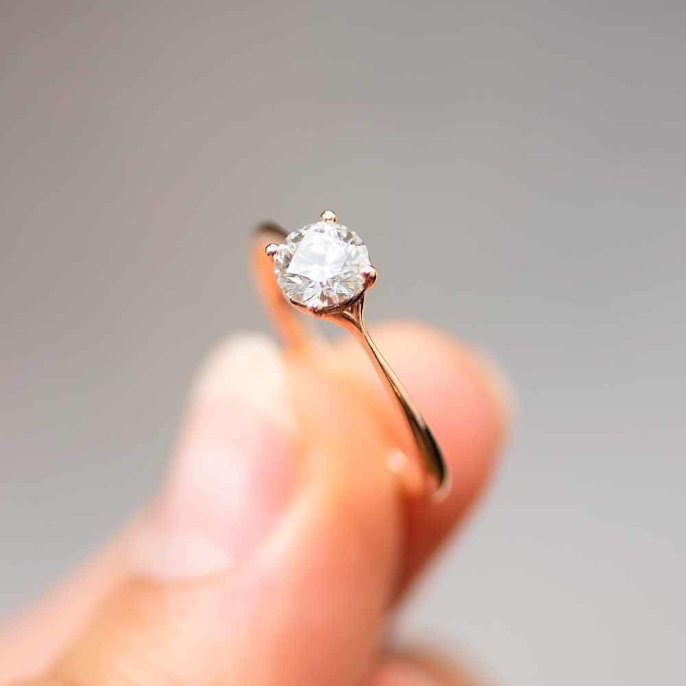 2 CT Round Three Stones Lab Grown Diamond Engagement Ring