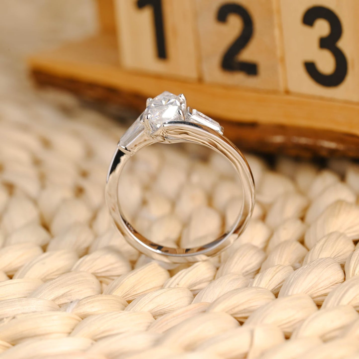 1 CT Marquise Cut 3-Stones Styled Lab Grown Diamond Engagement Ring