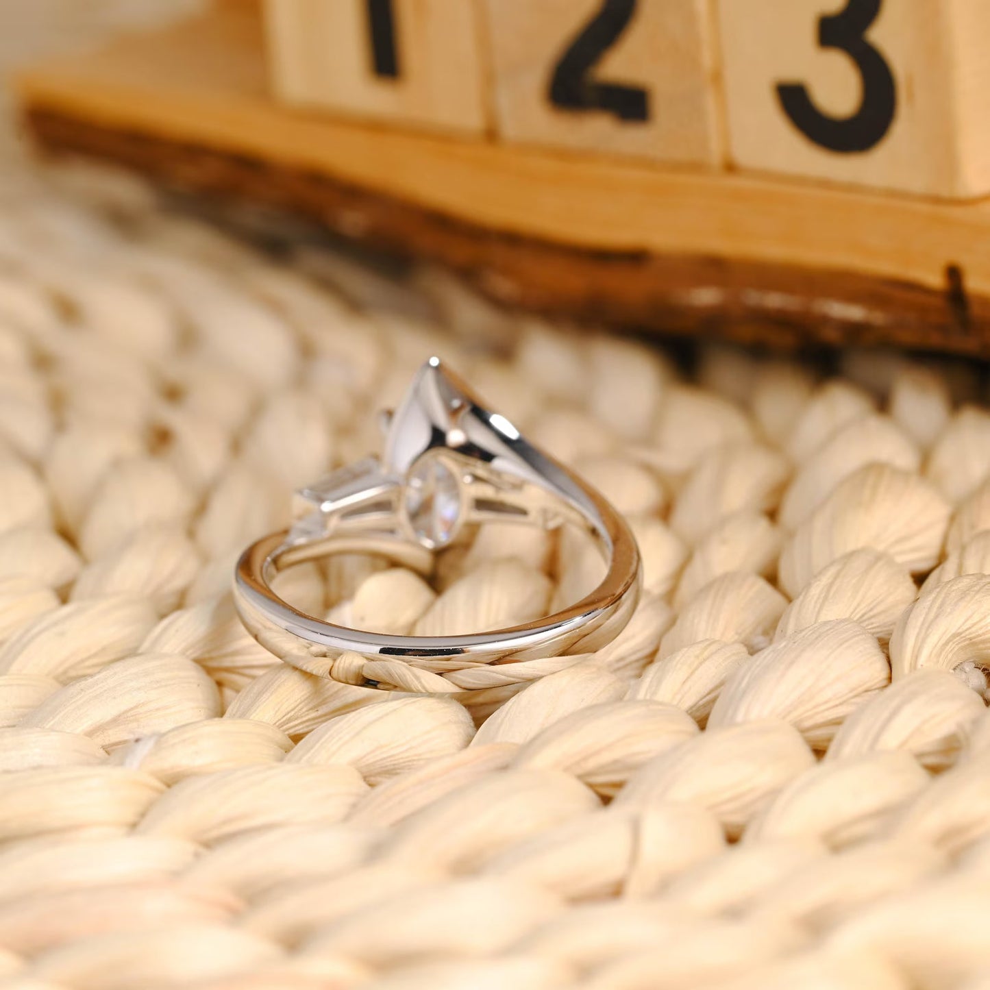 1 CT Marquise Cut 3-Stones Styled Lab Grown Diamond Engagement Ring