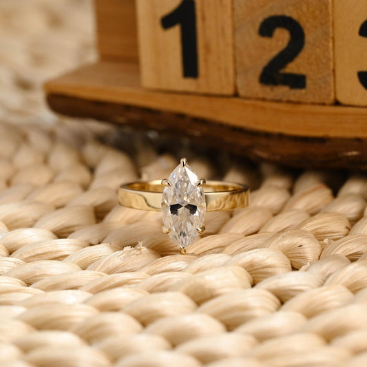 3 CT Marquise Cut Solitaire Styled Lab Grown Diamond Engagement Ring