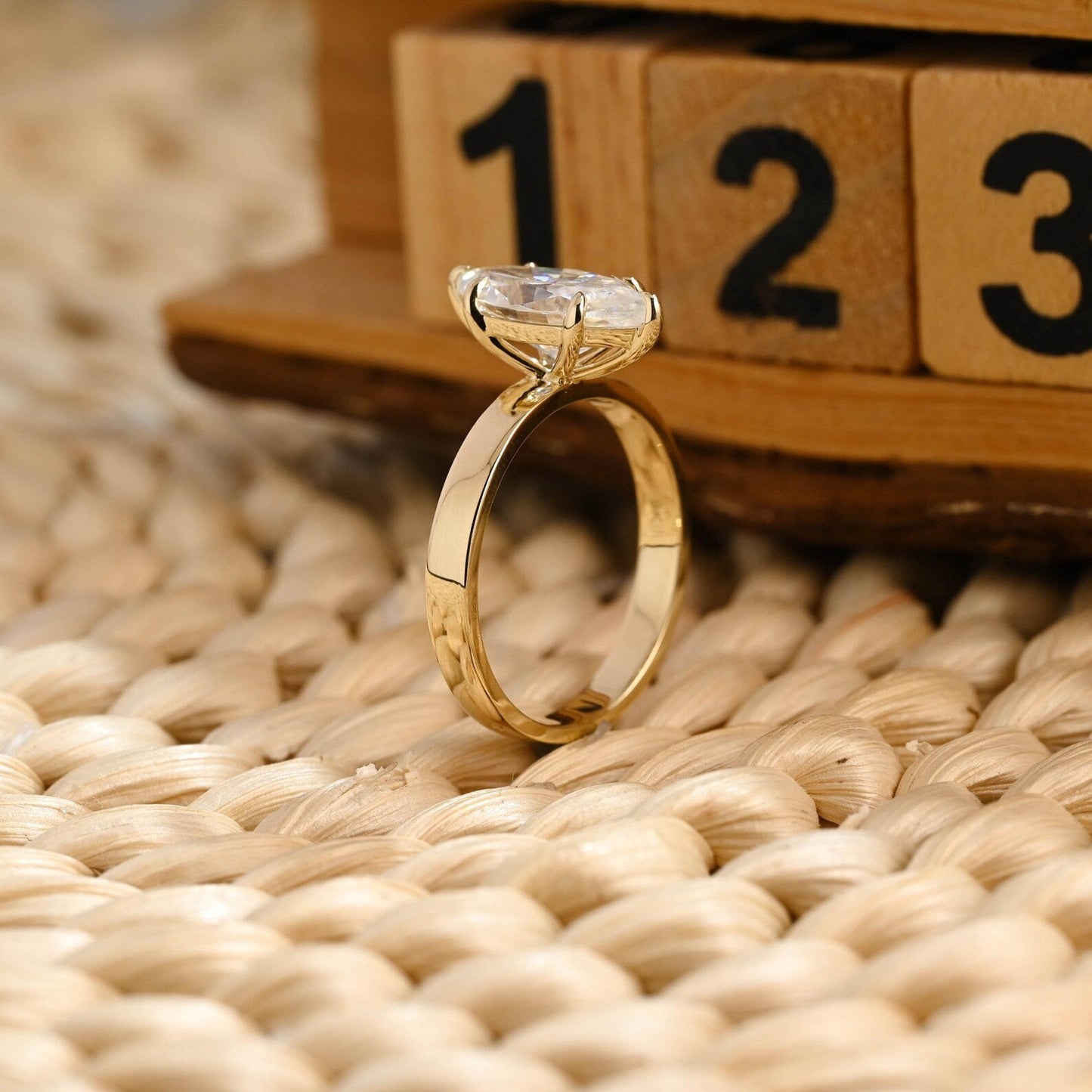 3 CT Marquise Cut Solitaire Styled Lab Grown Diamond Engagement Ring