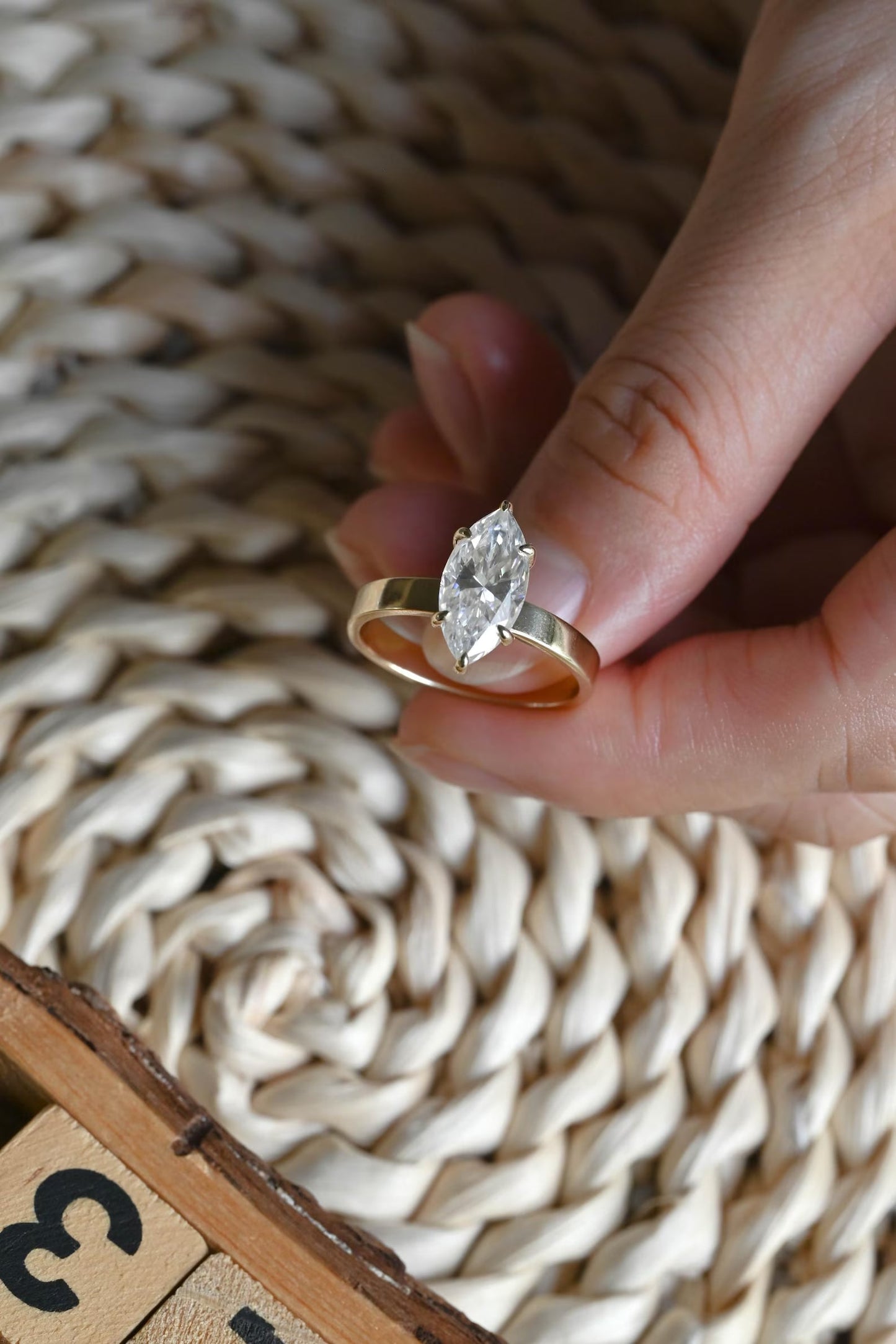 3 CT Marquise Cut Solitaire Styled Lab Grown Diamond Engagement Ring