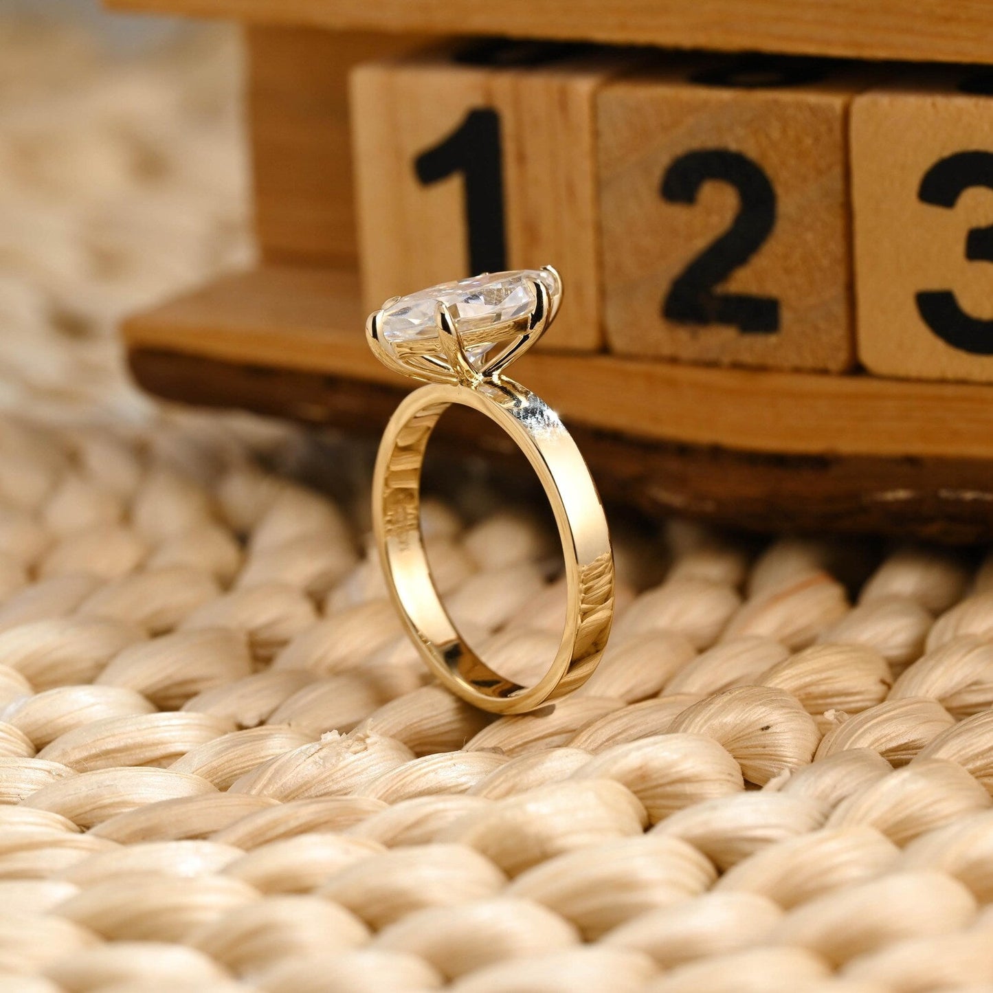 3 CT Marquise Cut Solitaire Styled Lab Grown Diamond Engagement Ring