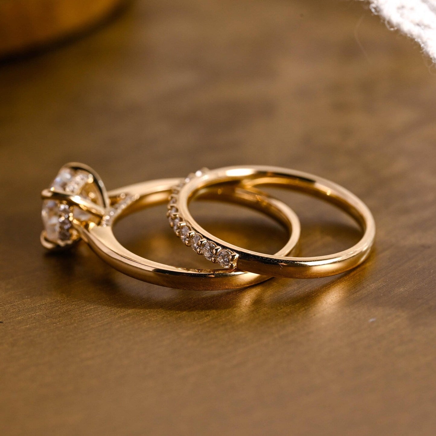 2 CT Cushion Cut Hidden Halo & Cathedral Styled Lab Grown Diamond Bridal Ring Set