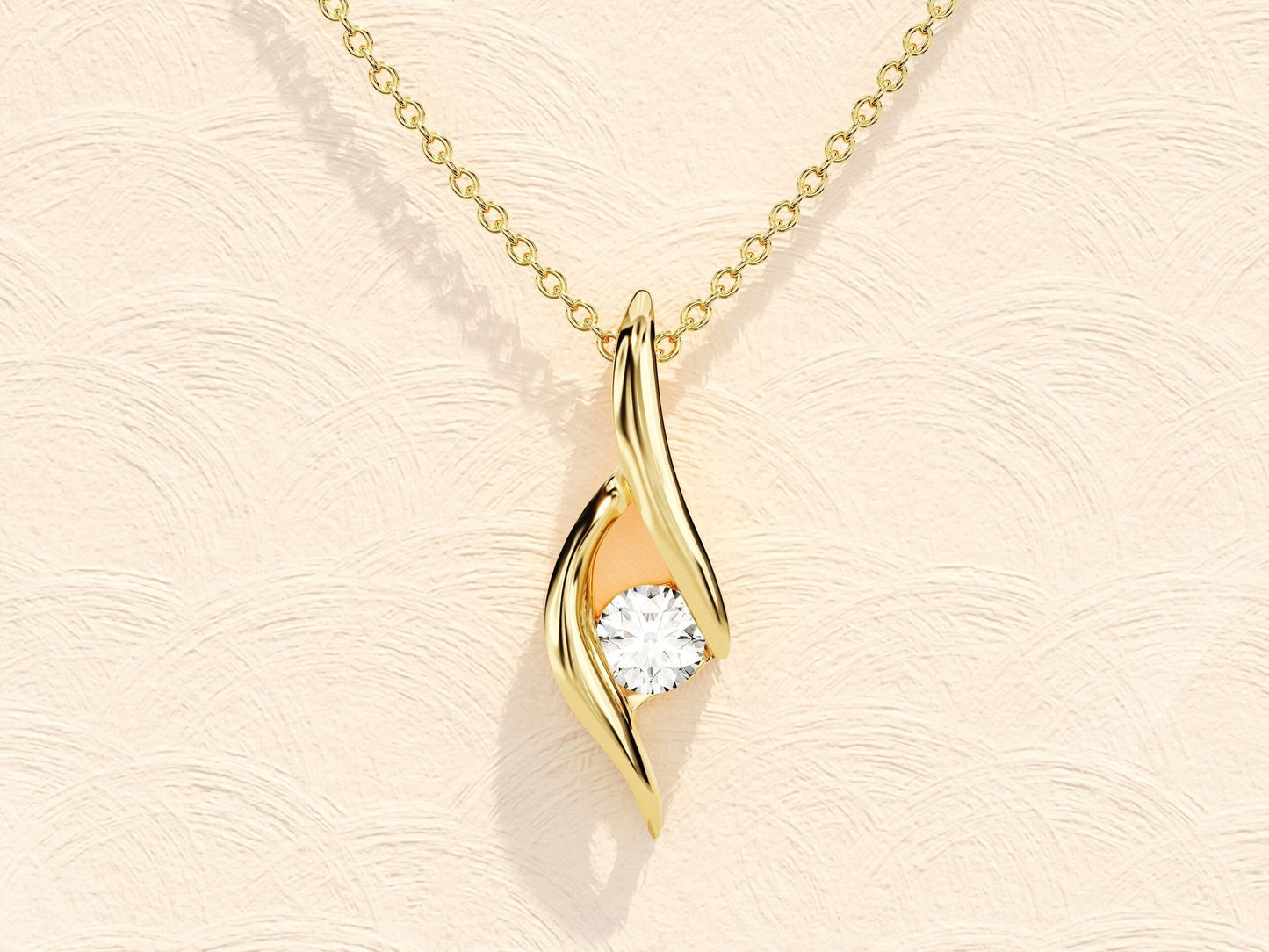 0.10 CT Round Solitaire Moissanite Necklace 2