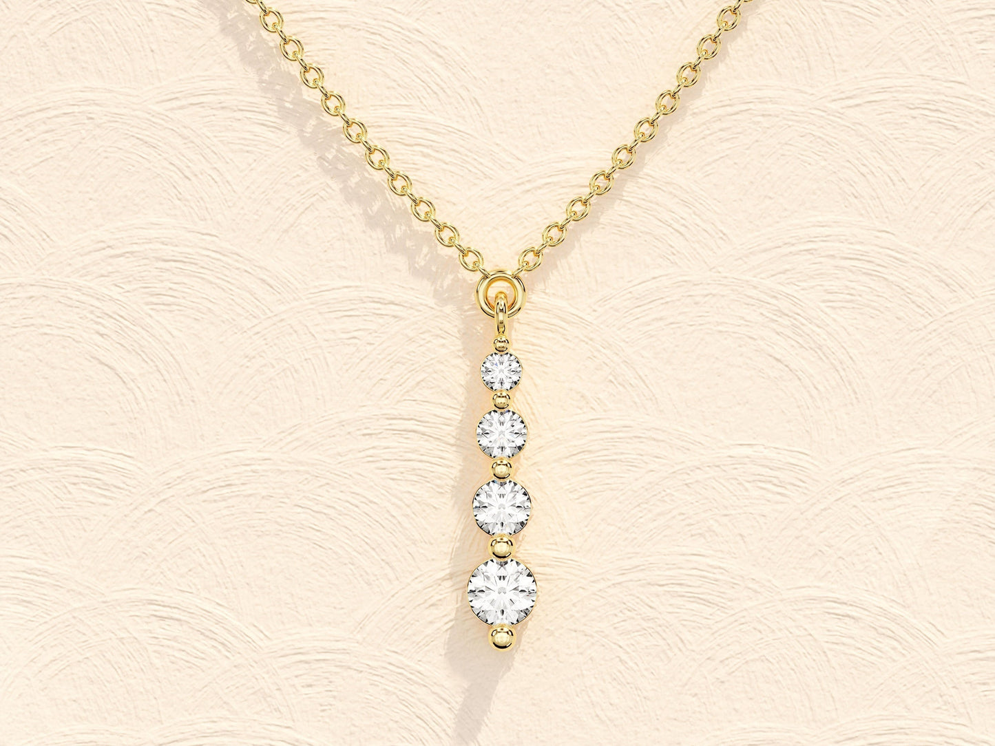 0.11 TCW Round Drop Pendant Moissanite Necklace 2