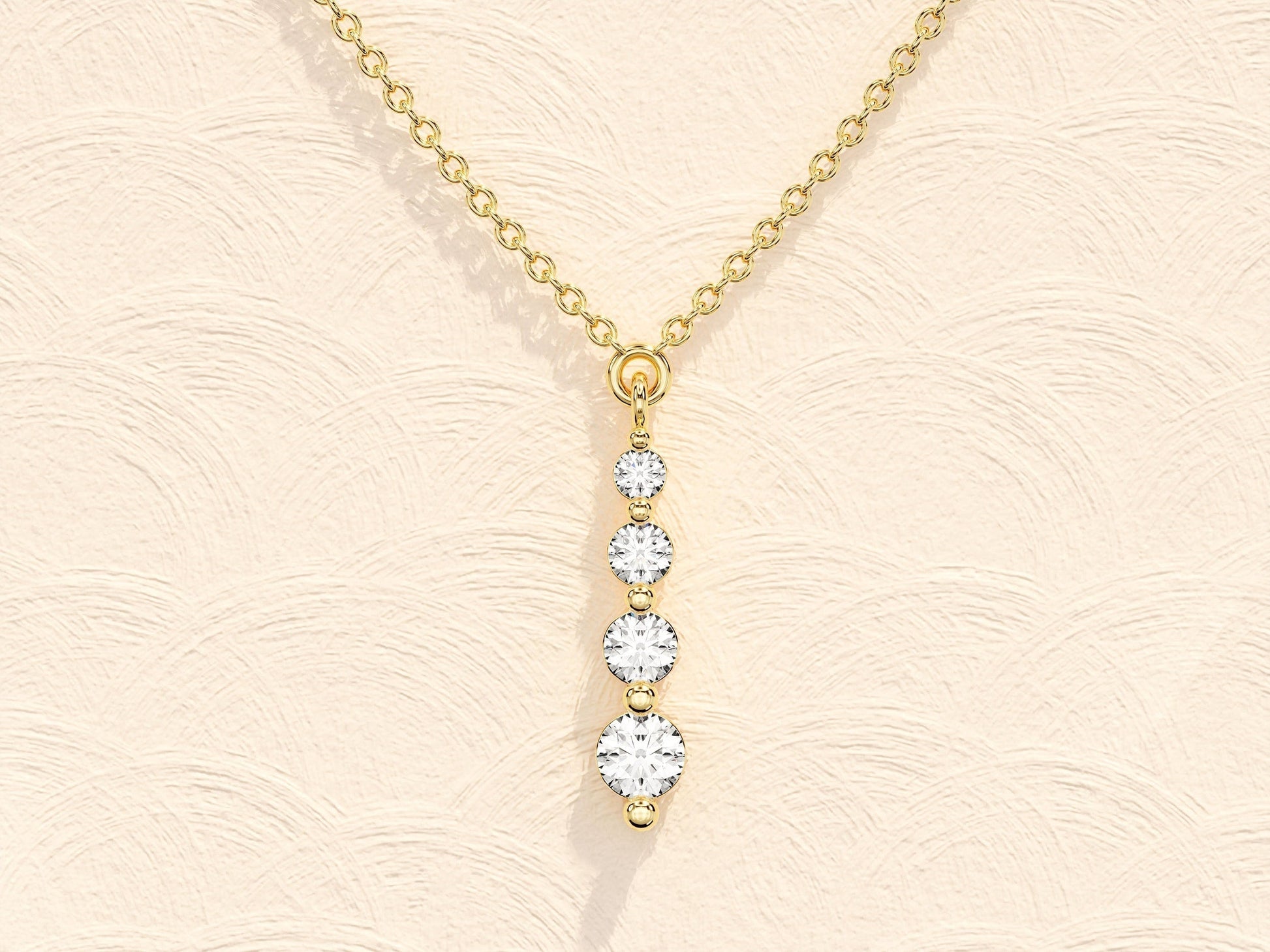 0.11 TCW Round Drop Pendant Moissanite Necklace 2