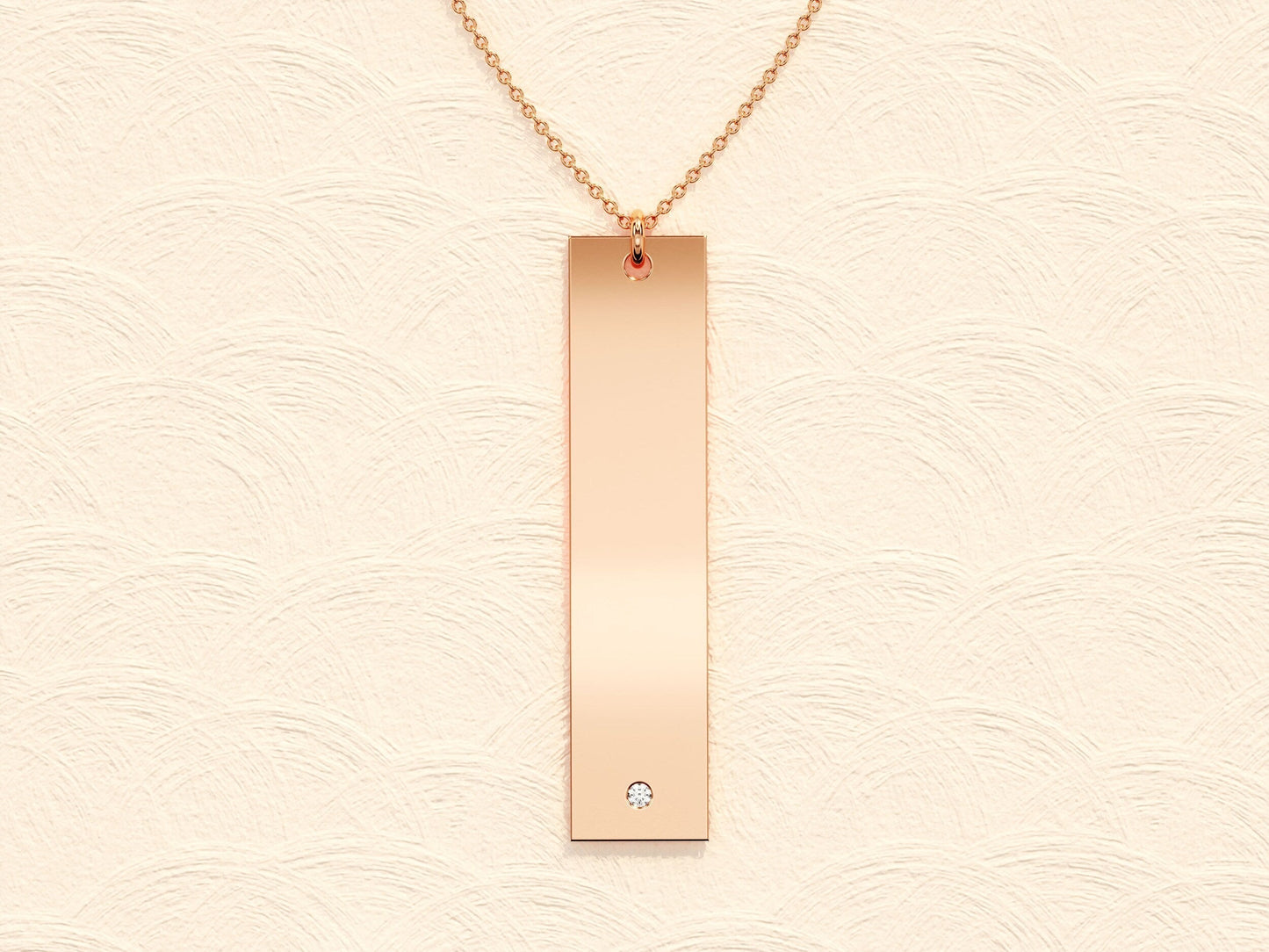 0.05 CT Round Name Tag Moissanite Necklace 5