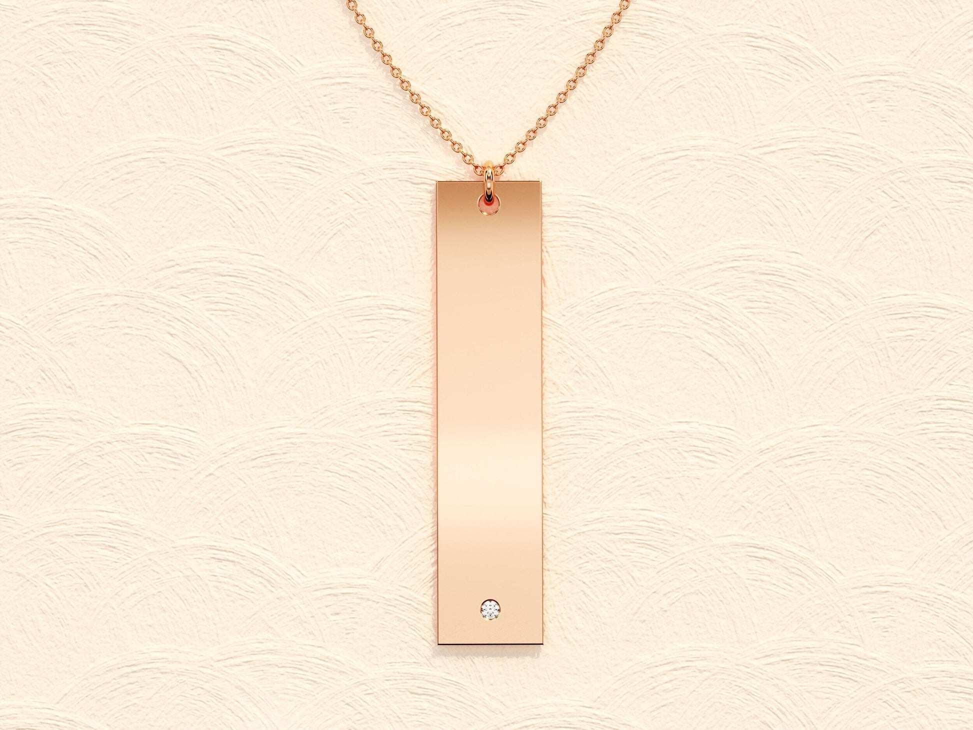 0.05 CT Round Name Tag Moissanite Necklace 5
