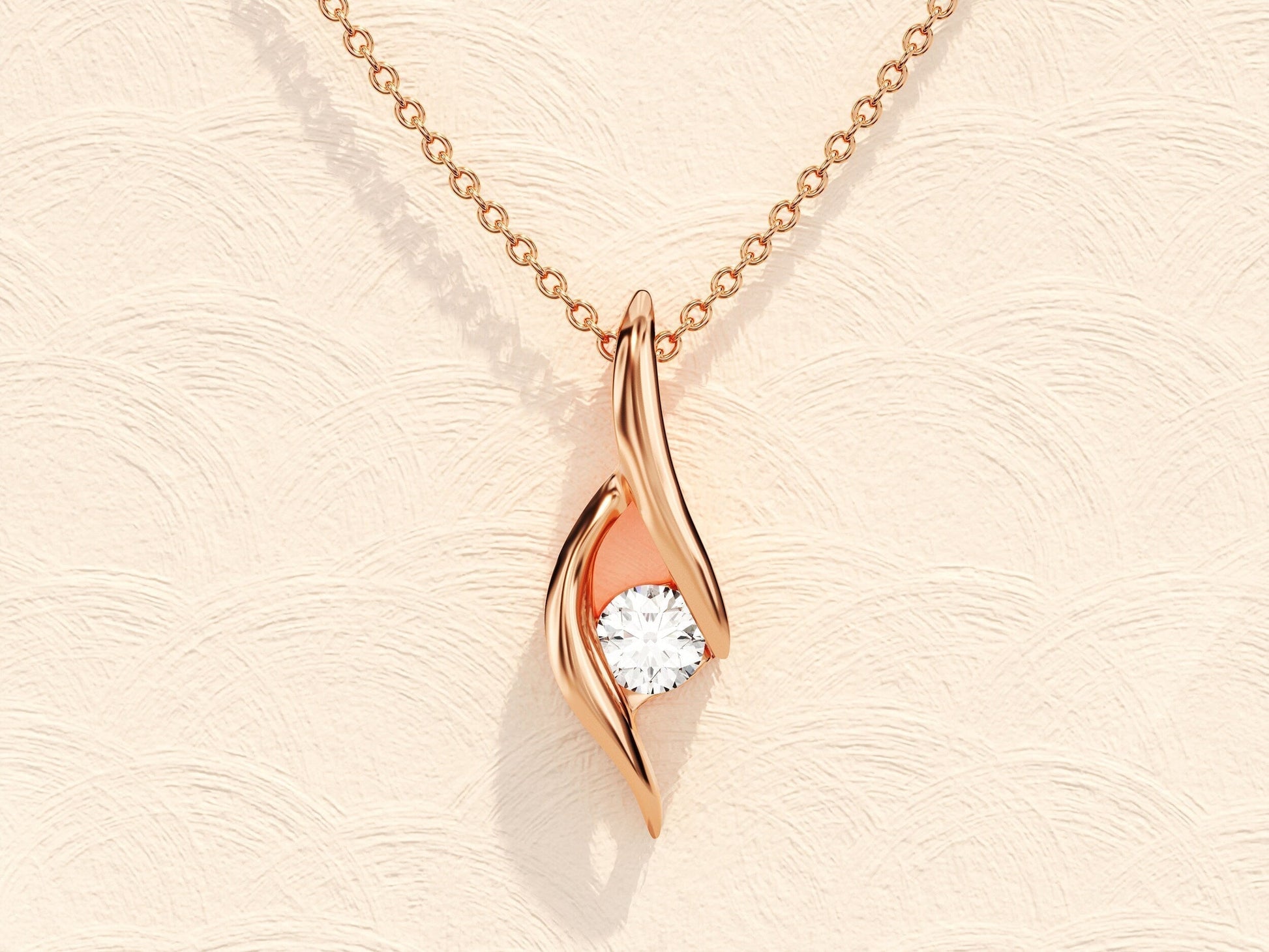 0.10 CT Round Solitaire Moissanite Necklace 3