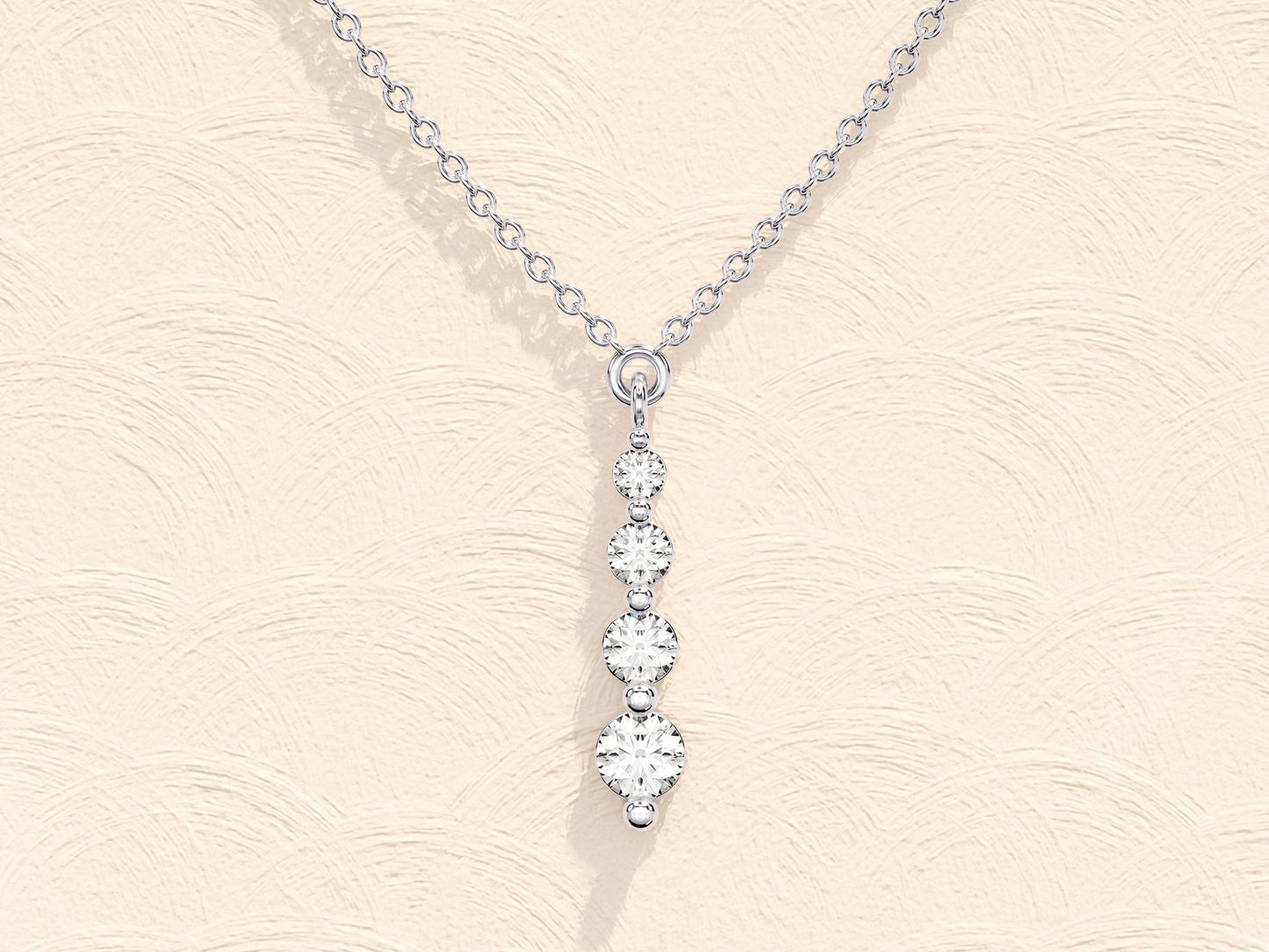 0.11 TCW Round Drop Pendant Moissanite Necklace 3