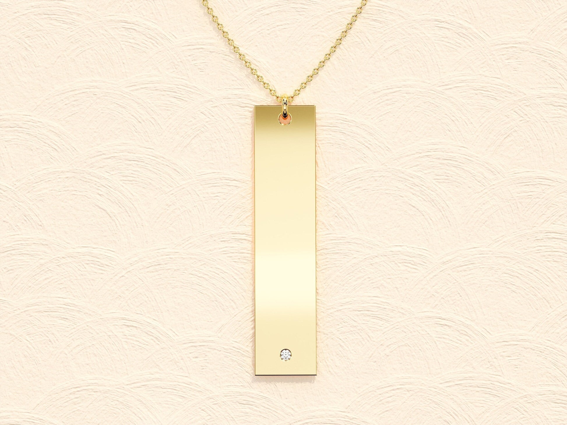 0.05 CT Round Name Tag Moissanite Necklace 8