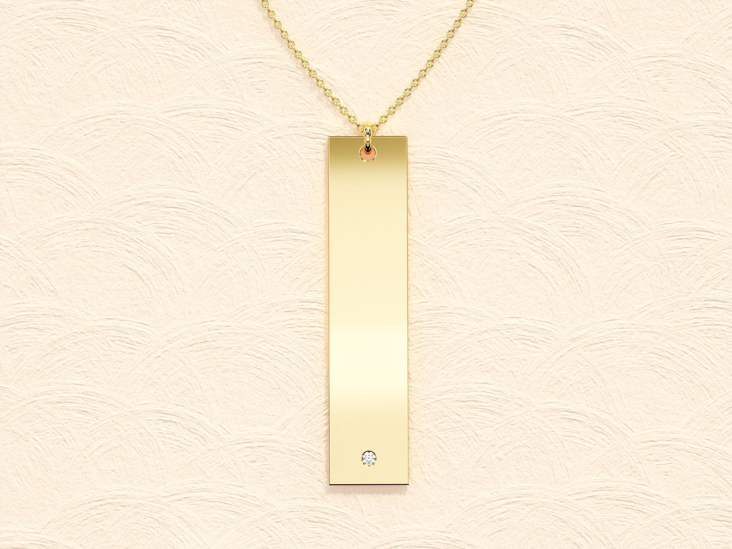 0.05 CT Round Name Tag Moissanite Necklace 8