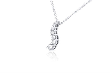 2.0 TCW Round Shape Moissanite Curved Necklace