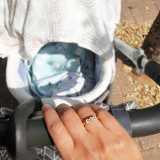 0.75 CT Round Three Stone EF/VS1 Diamond Engagement Ring 8