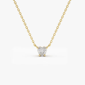 0.25-1.0 CT Heart Cut Solitaire Moissanite Diamond Necklace