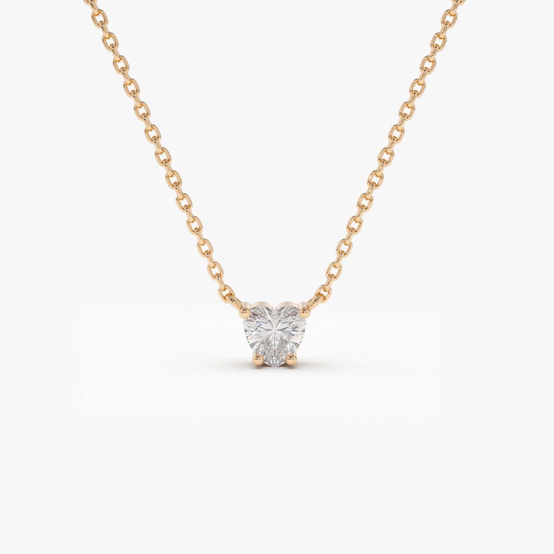 0.25-1.0 CT Heart Cut Solitaire Moissanite Diamond Necklace