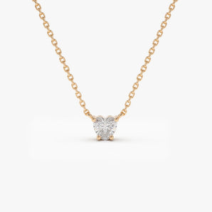 0.25-1.0 CT Heart Cut Solitaire Moissanite Diamond Necklace