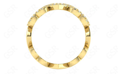 0.11 CT Round Heart Shank CVD E/VS1 Diamond Wedding Band