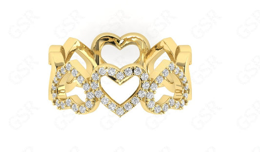 0.11 CT Round Heart Shank CVD E/VS1 Diamond Wedding Band