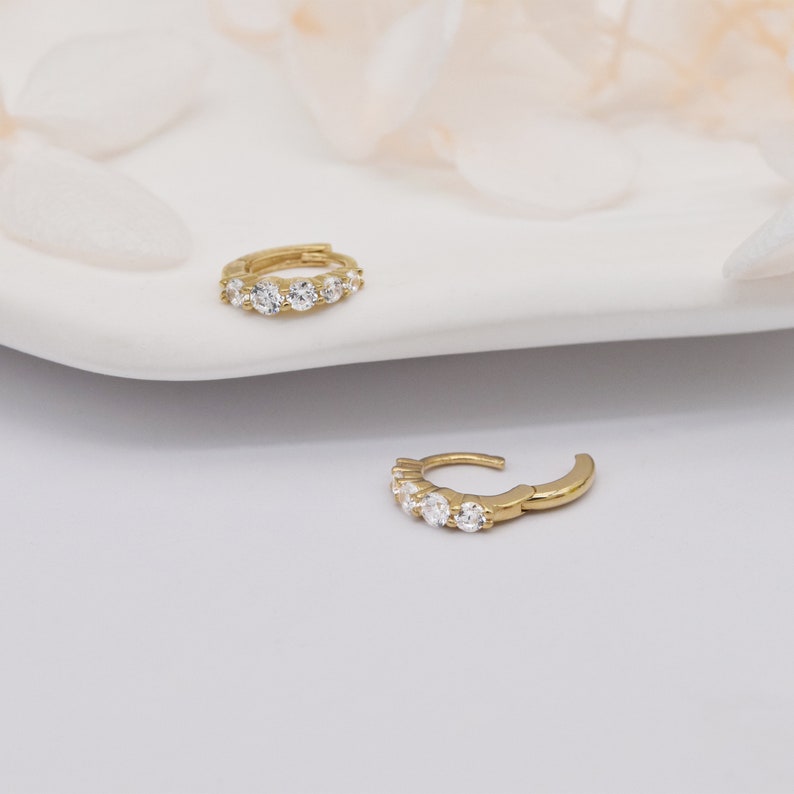 0.50 TCW Round Cut Hoop Five Stone Moissanite Earrings