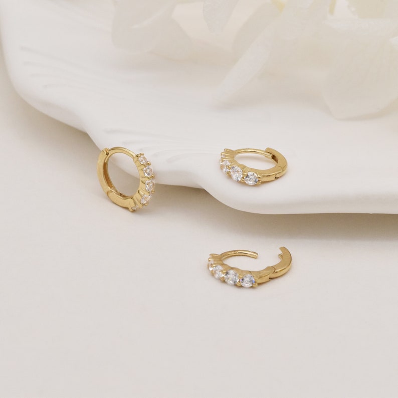 0.50 TCW Round Cut Hoop Five Stone Moissanite Earrings