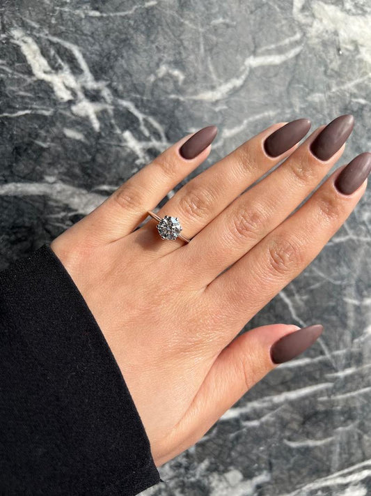 2.0 CT Round Solitaire CVD F/VS1 Diamond Engagement Ring 2