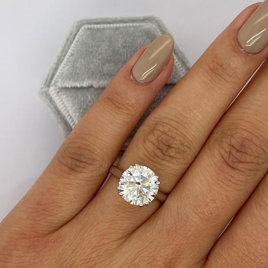 4.0 CT Round Solitaire CVD F/VS1 Diamond Engagement Ring 2