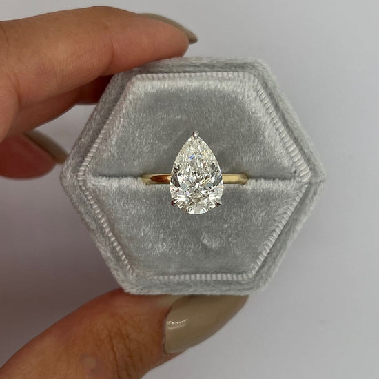 4.0 CT Pear Solitaire CVD F/VS1 Diamond Engagement Ring 3