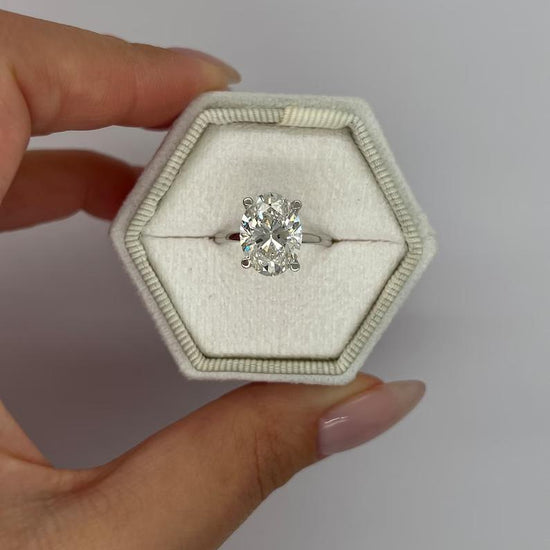 4.0 CT Oval Hidden Halo CVD F/VS2 Diamond Engagement Ring 5