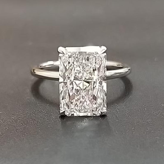 5.0 CT Radiant Solitaire CVD F/VS1 Diamond Engagement Ring 5