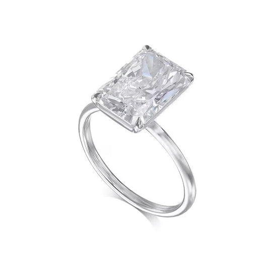 5.0 CT Radiant Solitaire CVD F/VS1 Diamond Engagement Ring 6