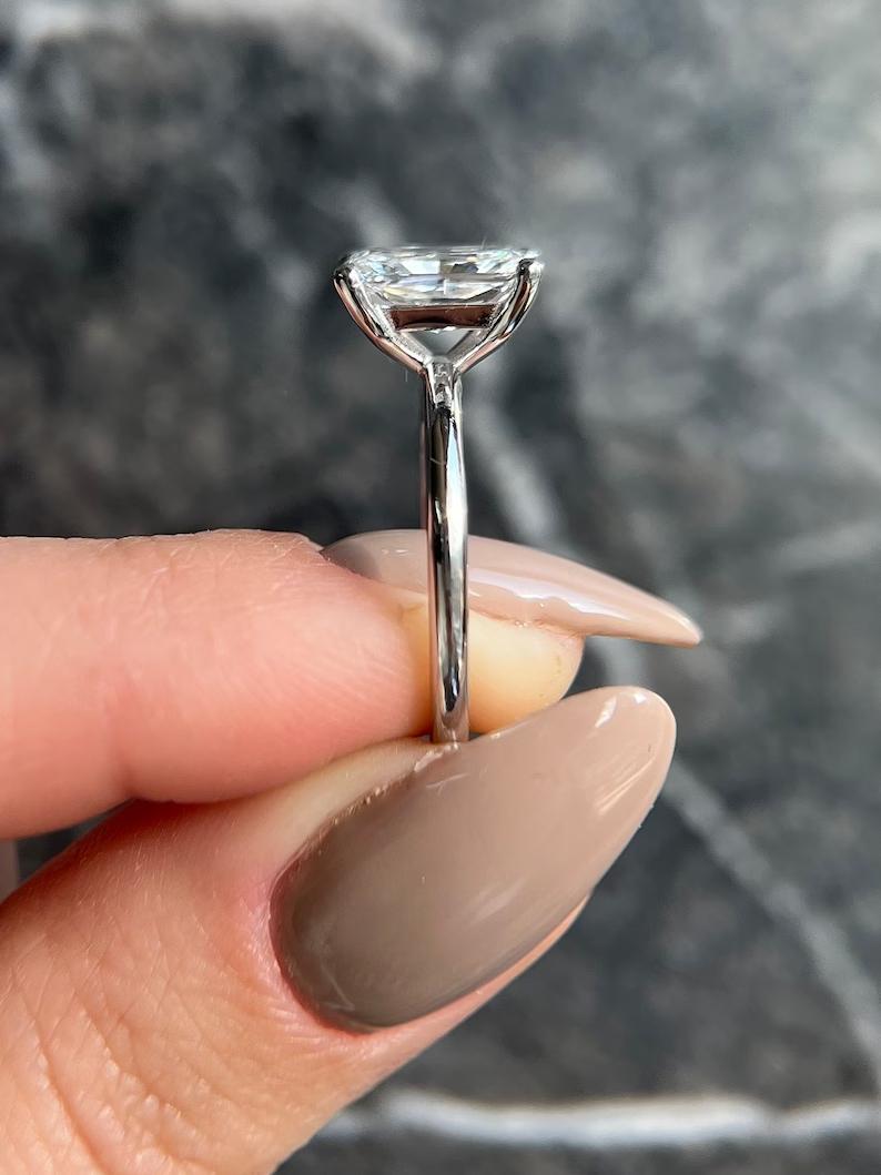 2.0 CT Radiant Solitaire CVD F/VS2 Diamond Engagement Ring 3