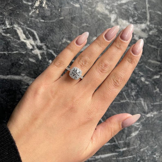 1.50 CT Round Halo CVD E/VS2 Diamond Engagement Ring 2