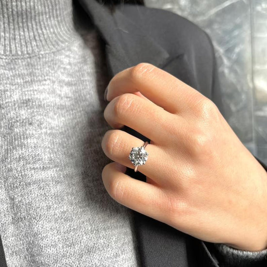 3.0 CT Round Solitaire CVD F/VS2 Diamond Engagement Ring 3