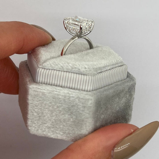 4.0 CT Emerald Hidden Halo CVD E/VS2 Diamond Engagement Ring 4