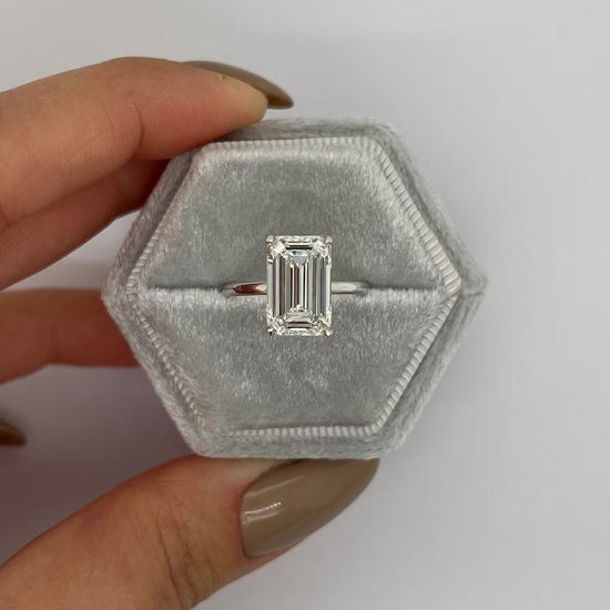 5.0 CT Emerald Solitaire CVD E/VS2 Diamond Engagement Ring 6