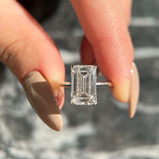 5.0 CT Emerald Solitaire CVD E/VS2 Diamond Engagement Ring 7