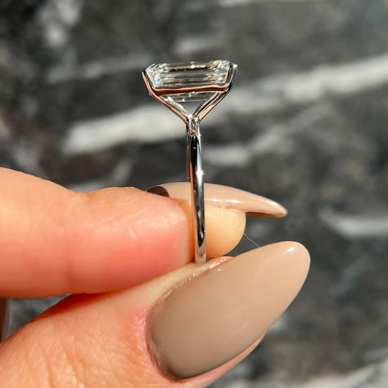 5.0 CT Emerald Solitaire CVD E/VS2 Diamond Engagement Ring 8