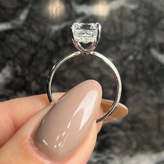 4.0 CT Emerald Hidden Halo CVD E/VS2 Diamond Engagement Ring 7