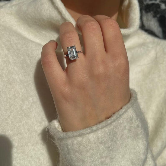 5.0 CT Emerald Solitaire CVD E/VS2 Diamond Engagement Ring 9