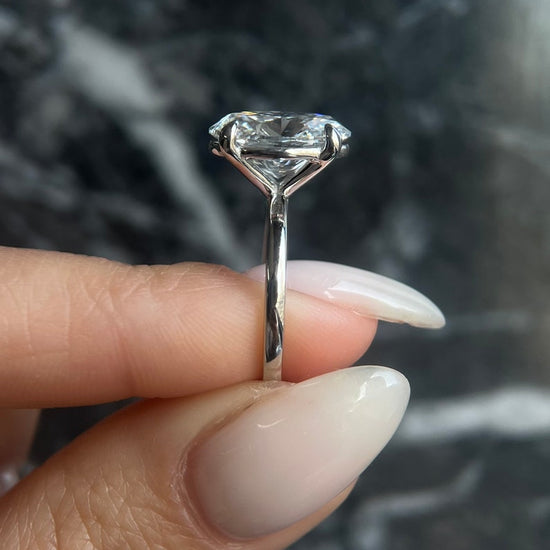 4.0 CT Oval Solitaire CVD E/VS1 Diamond Engagement Ring 5