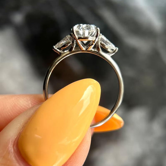 1.50 CT Oval Three Stones CVD E/VS2 Diamond Engagement Ring 6