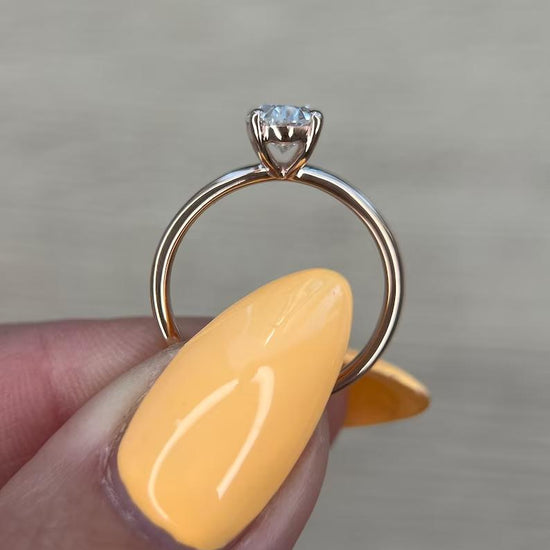 1.0 CT Oval Hidden Halo CVD E/VS2 Diamond Engagement Ring 6