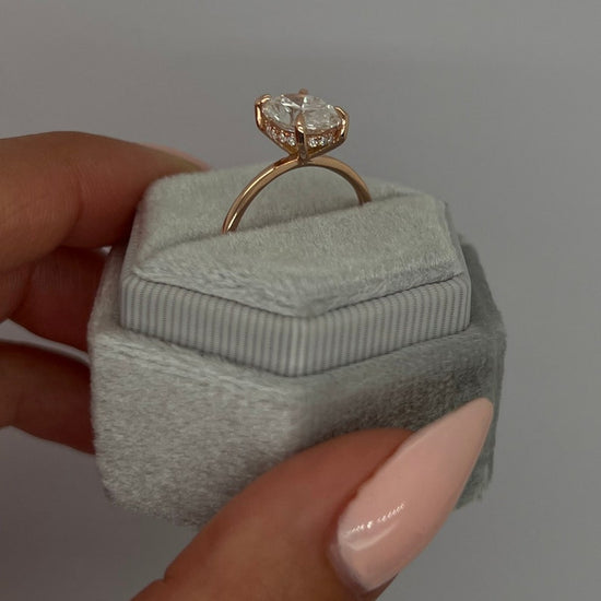 2.50 CT Oval Hidden Halo CVD F/VS1 Diamond Engagement Ring 4