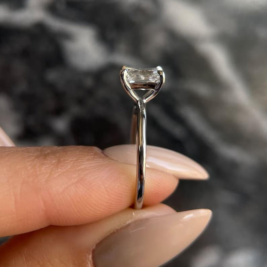 1.0 CT Emerald Solitaire CVD E/VS2 Diamond Engagement Ring 2