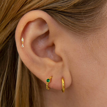 0.30 TCW Pear Cut Dangle Two Stone Moissanite Earrings