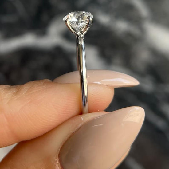 1.0 CT Round Solitaire CVD E/VS1 Diamond Engagement Ring 3